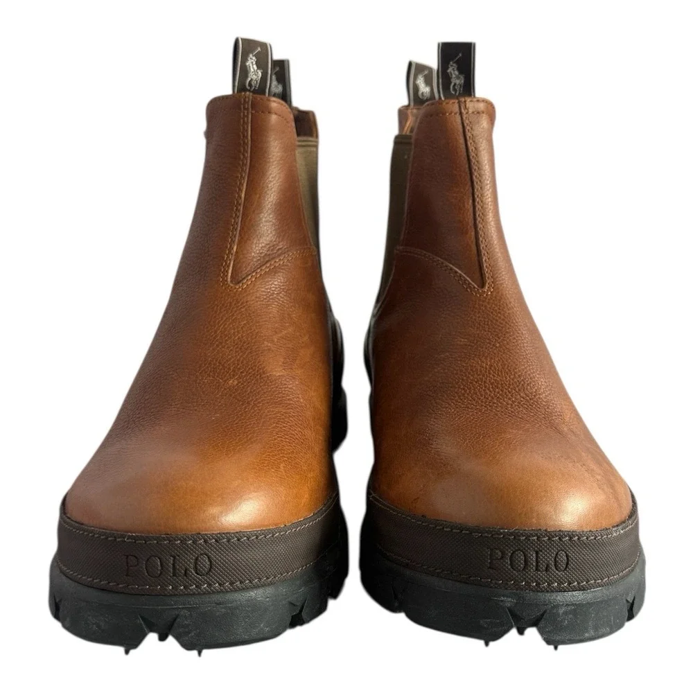 New POLO Ralph Lauren‎ Oslo Chunky Chelsea Boots Men's 13 D Tumbled Leather